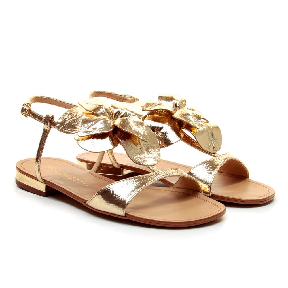 Rasteira Couro Ouro Light Cecconello 2724020-1 Dourado 5