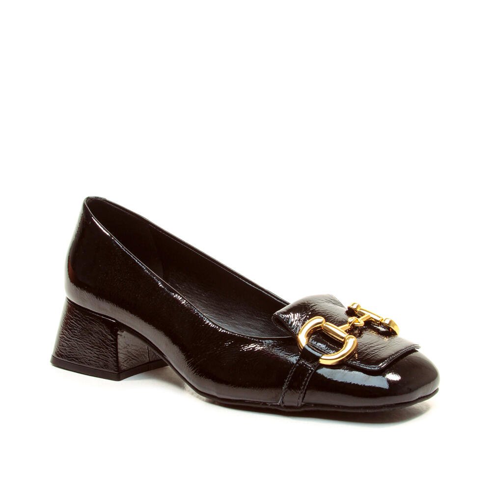 Scarpin Couro Preto Salto Baixo Cecconello 2390-J-5 Preto 2