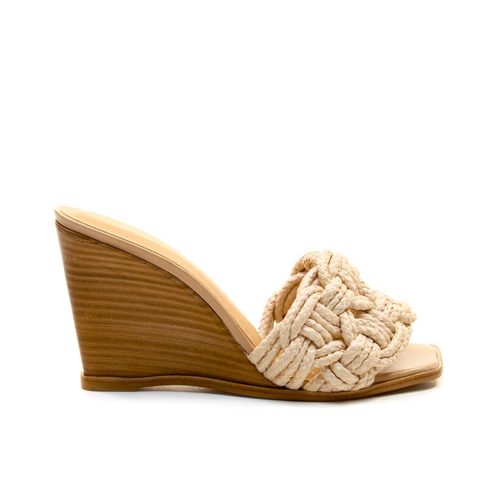 Tamanco Palha Natural Salto Alto Cecconello 2770002-2