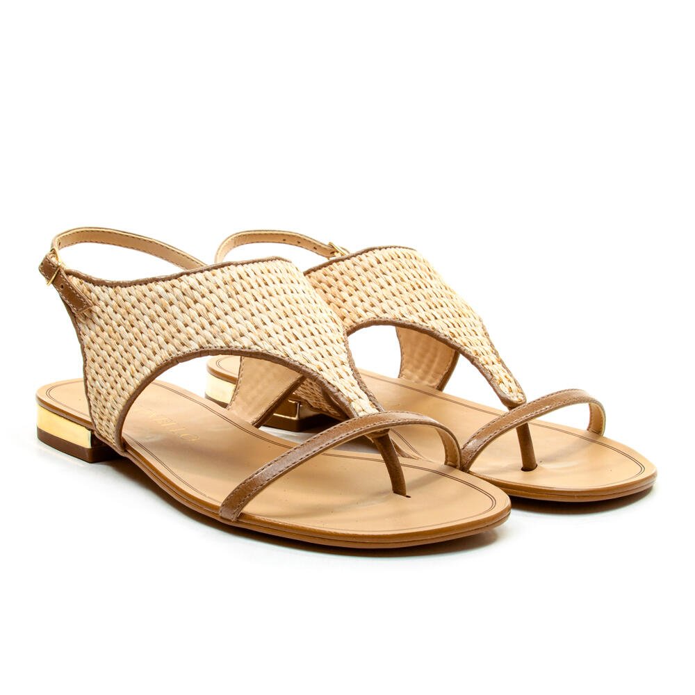 Rasteira Palha Natural Cecconello 2724016-1 Bege 5