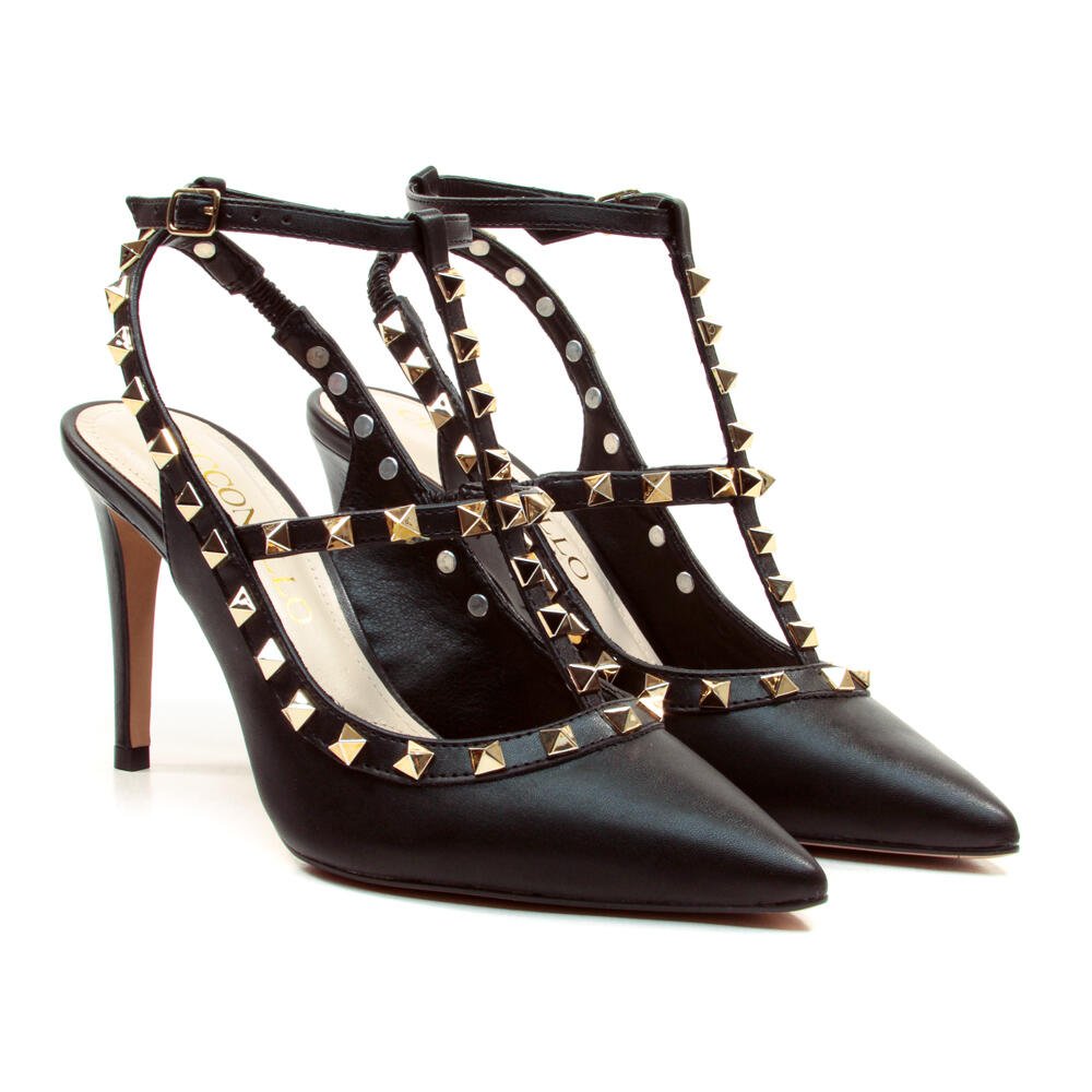 Slingback Preto Salto Alto Cecconello 2439001-20 Preto 3