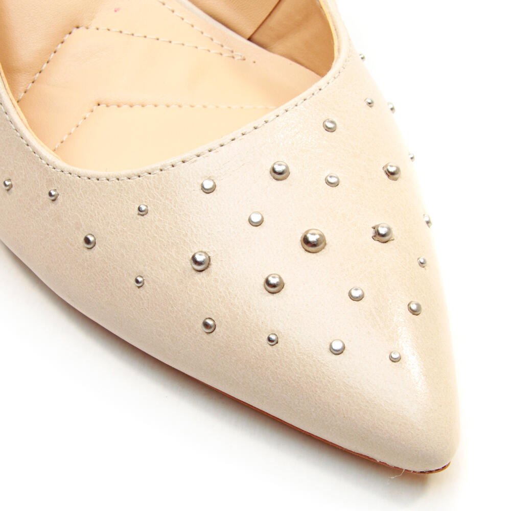 Slingback Couro Off White Salto Médio Cecconello 2464003-2 Off White 5