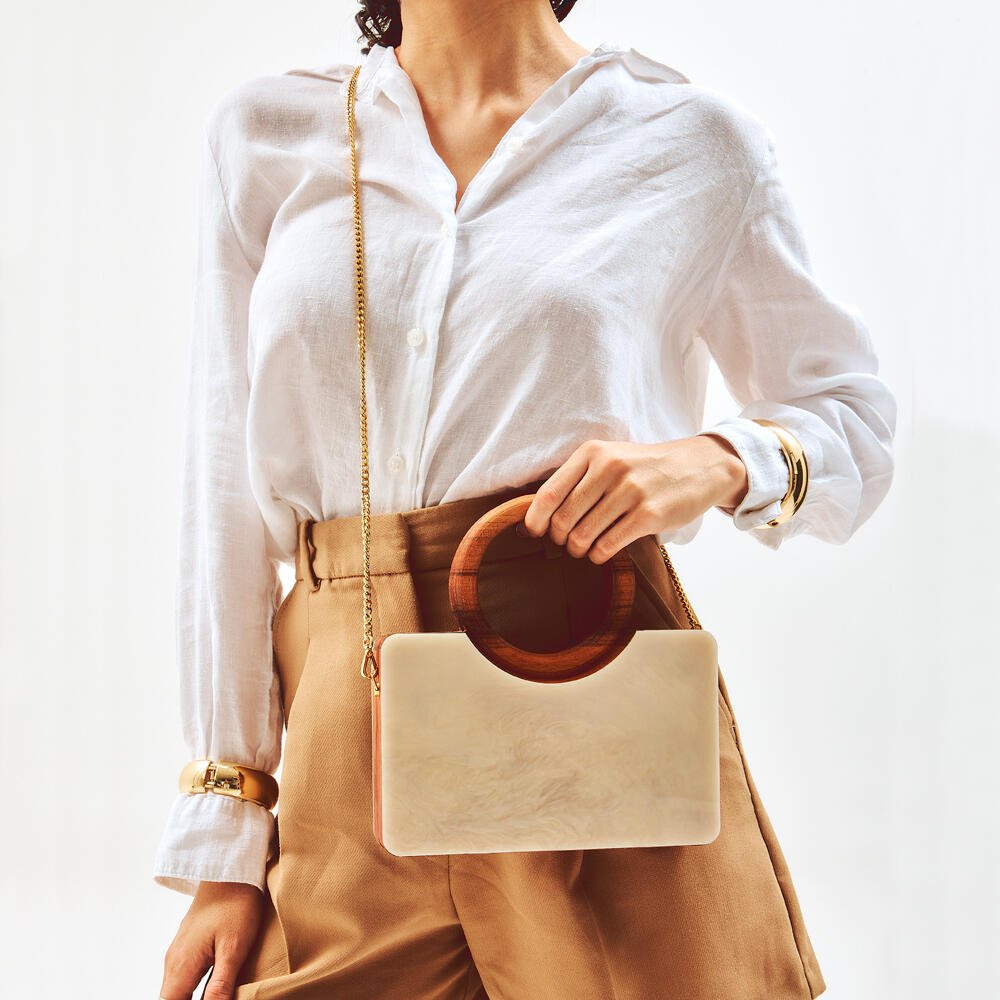 Bolsa Acrilico Perolado Cecconello C2639-1 Pérola 2