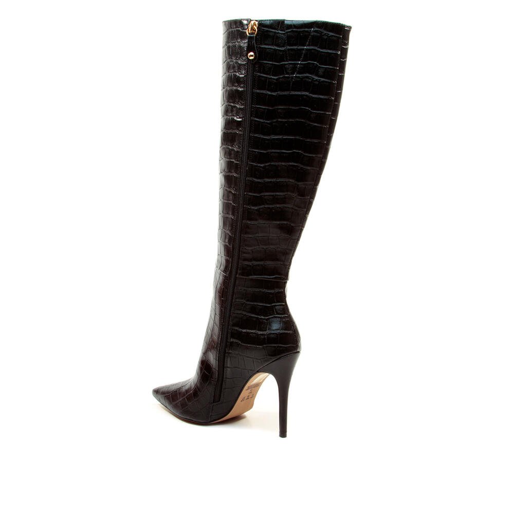 Bota Croco Preto Cano Longo Cecconello 2396007-8 Preto 3