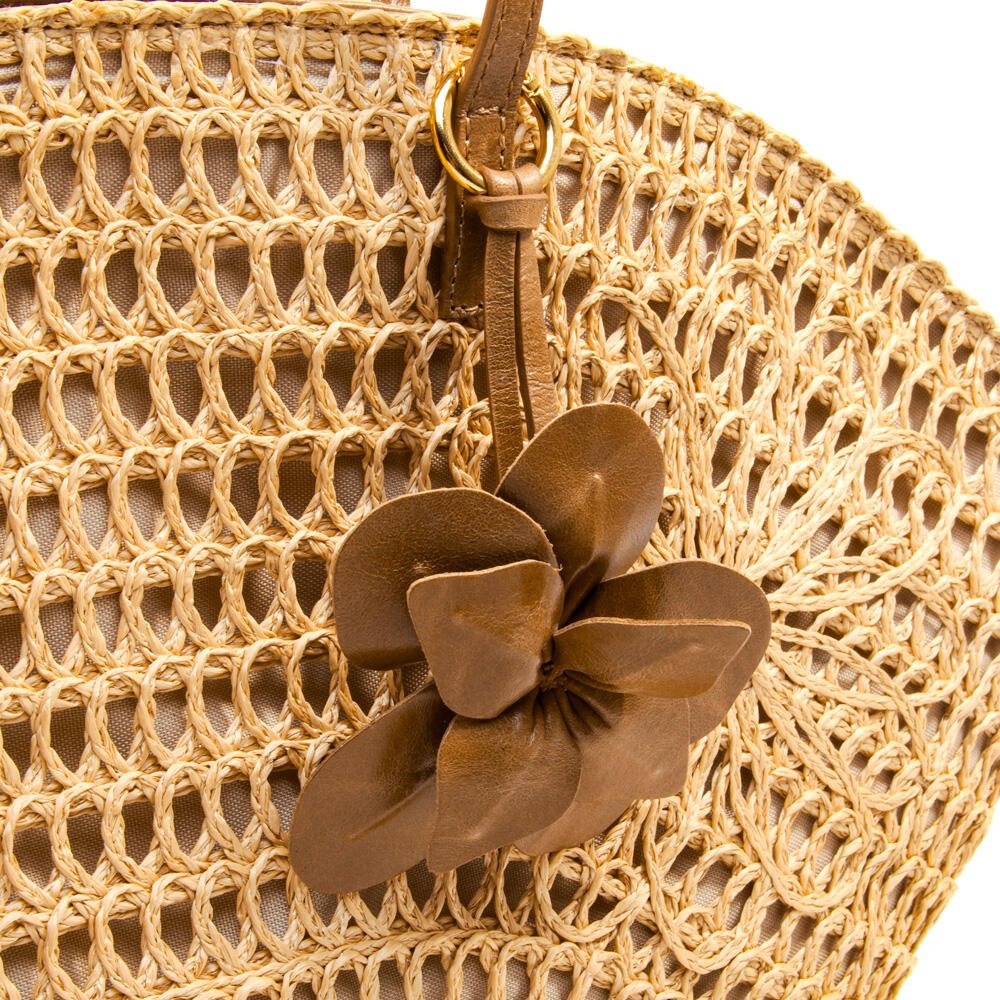 Bolsa Palha Natural Cecconello C2637-2 Bege 4