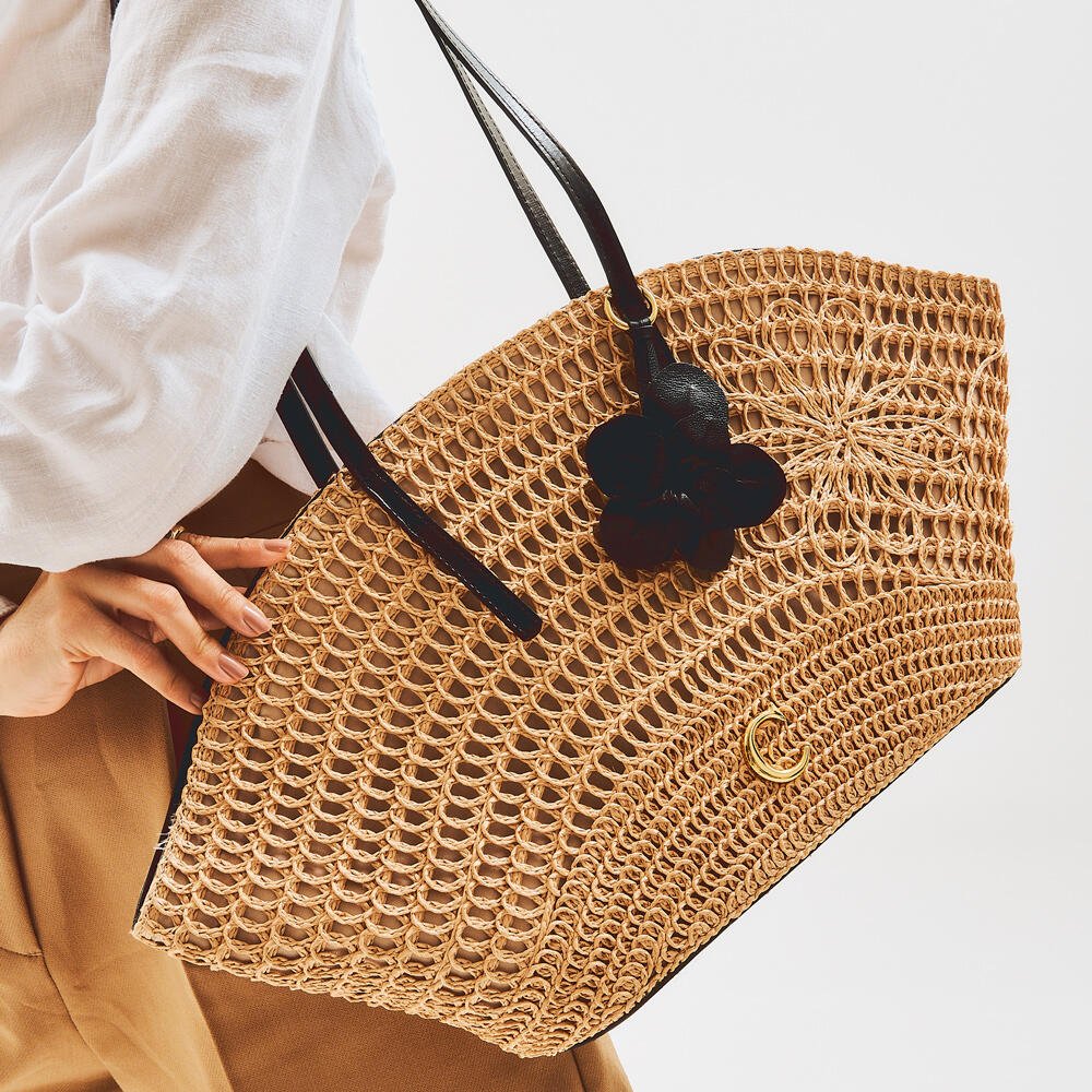 Bolsa Palha Natural Cecconello C2637-1 Bege 3