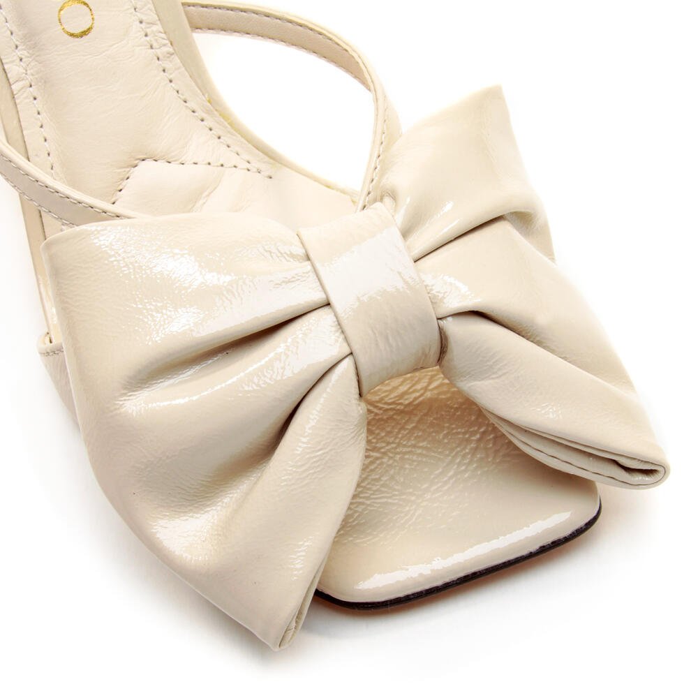 Sandália Couro Off White Salto Vazado Cecconello Off White 5