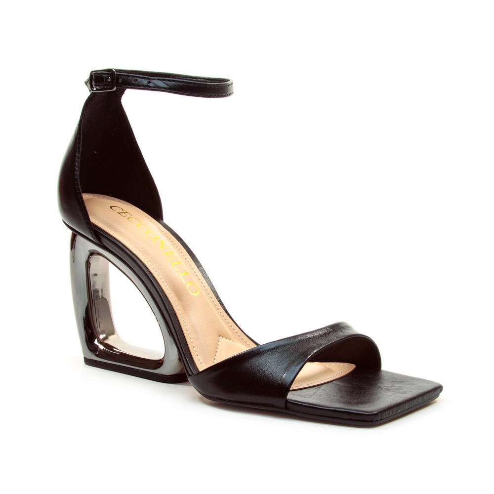 Sandália Couro Preto Salto Alto Cecconello 2192002-36 Preto 3