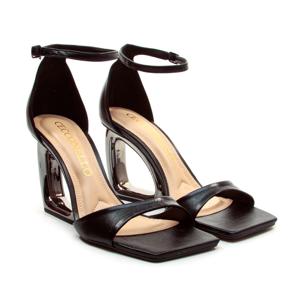 Sandália Couro Preto Salto Alto Cecconello 2192002-36 Preto 5