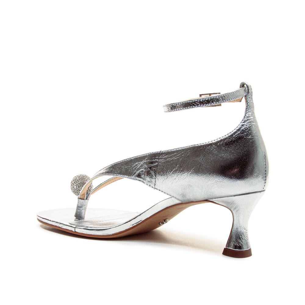 Sandália Couro Prata Salto Baixo Cecconello 2792002-1 Prata 4