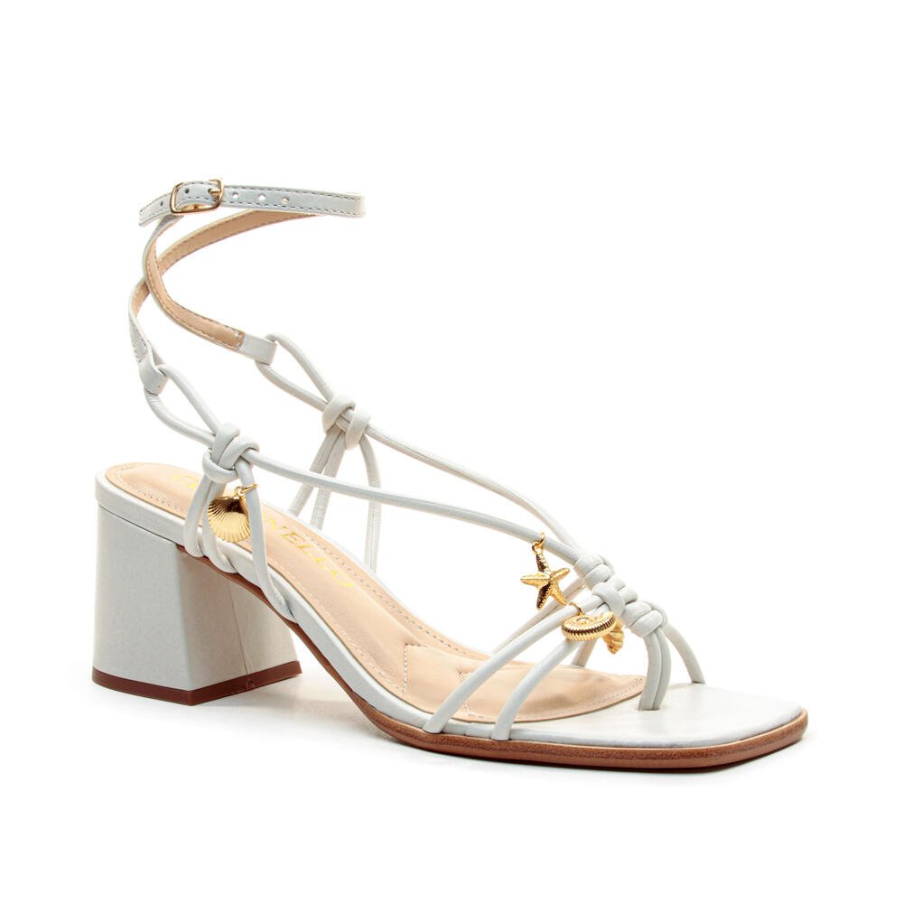 Sandália Couro Branco Salto Médio Cecconello 2786006-2 Branco 3