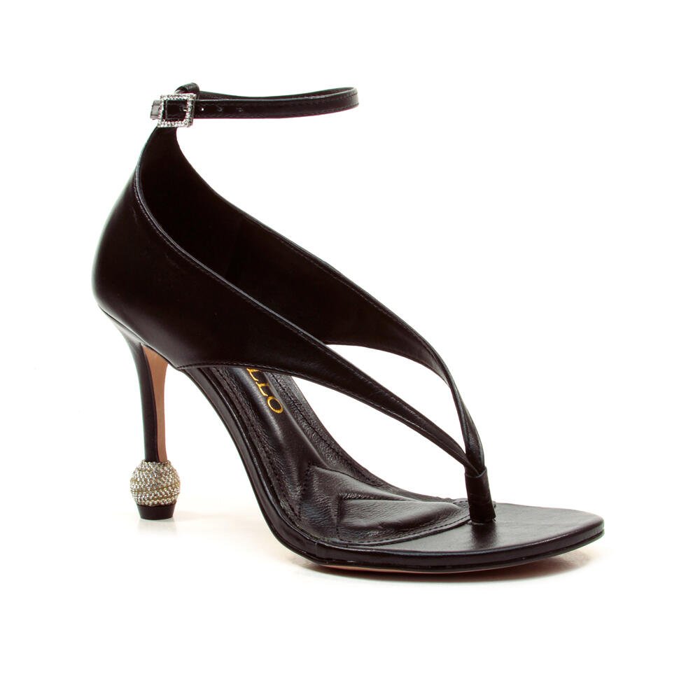 Sandália Couro Preto Salto Alto Cecconello 2853001-4 Preto 2