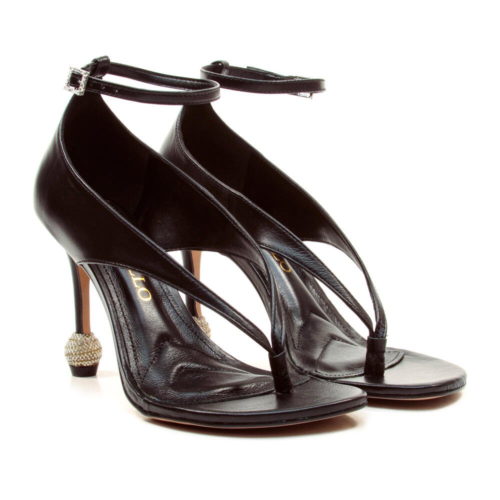 Sandália Couro Preto Salto Alto Cecconello 2853001-4 Preto 4