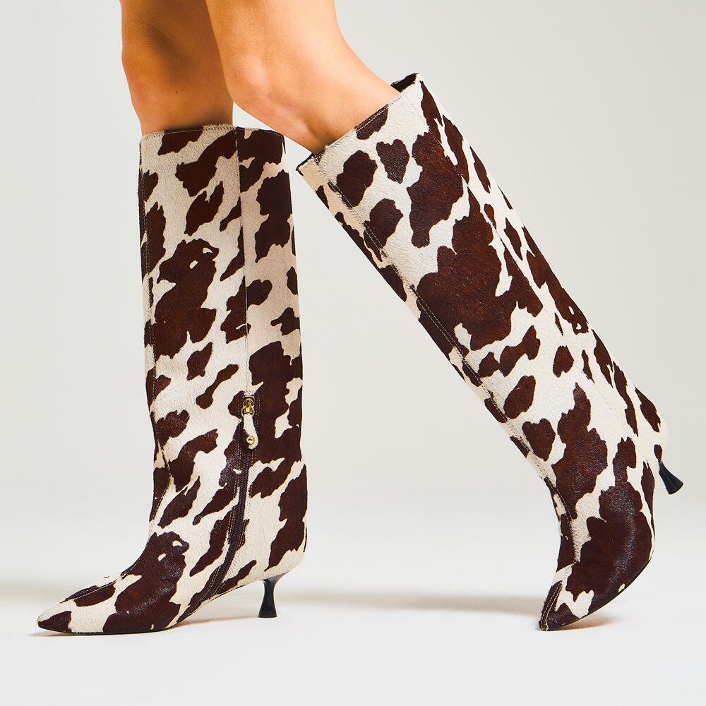 Bota Couro Animal Print Cecconello 2929002-1 Animal Print 2