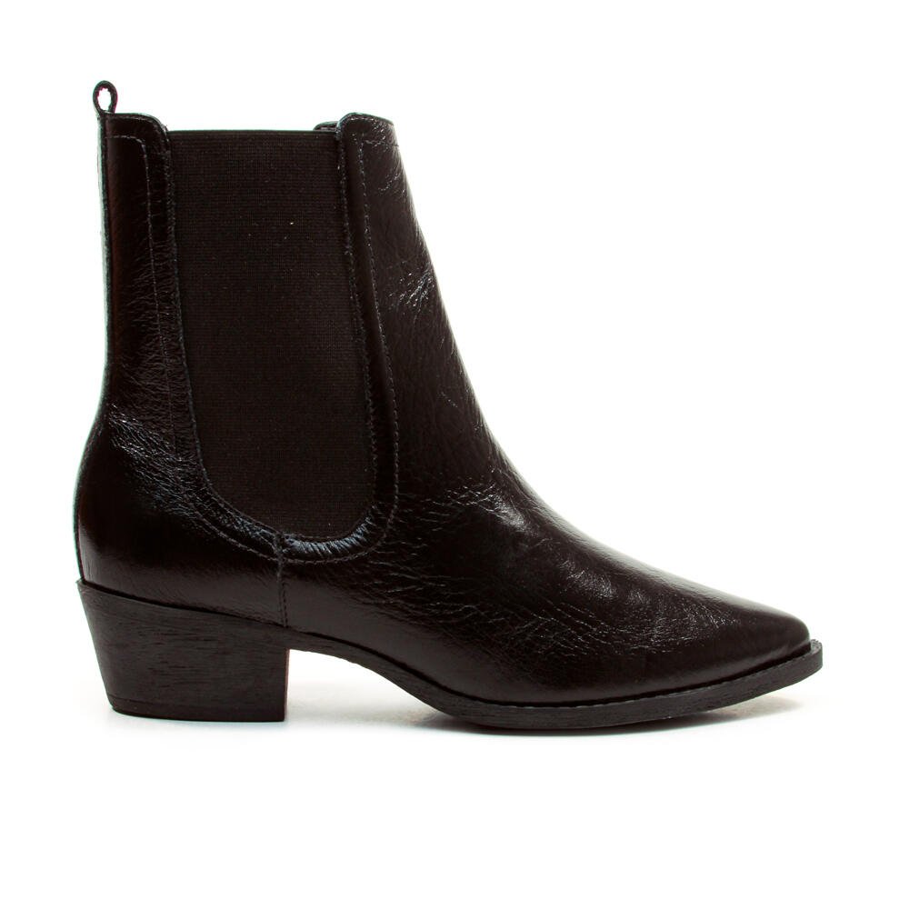 Bota Couro Preto Cano Curto Cecconello 2930001-1