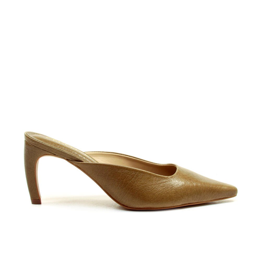 Mule Couro Verde Salto Médio Cecconello 2912003-1