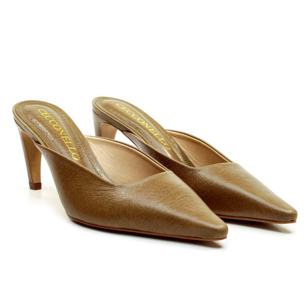 Mule Couro Verde Salto Médio Cecconello 2912003-1 Verde 5