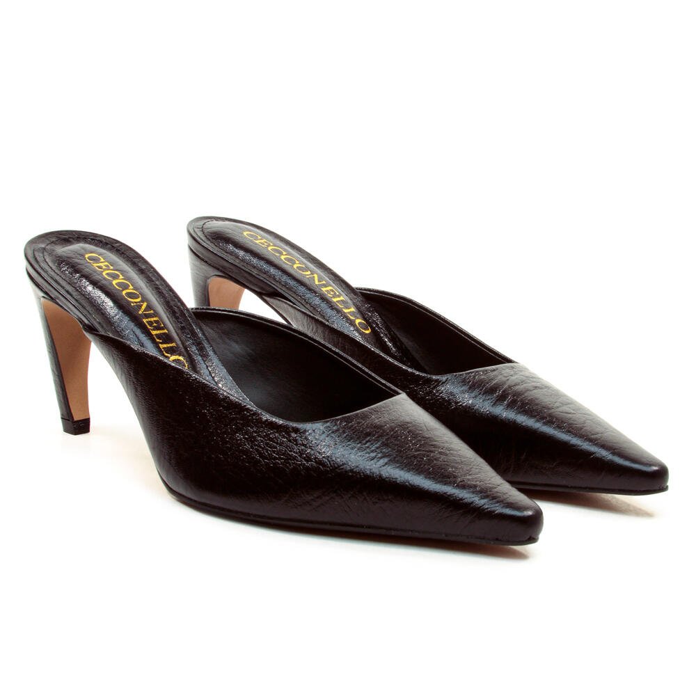 Mule Couro Preto Salto Médio Cecconello 2912003-2 Preto 5