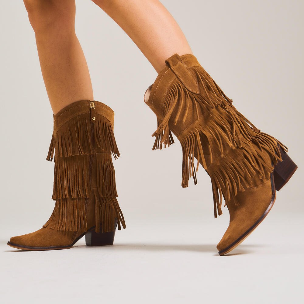 Bota Couro Marrom Cano Médio Cecconello 2907001-3 Marrom 2