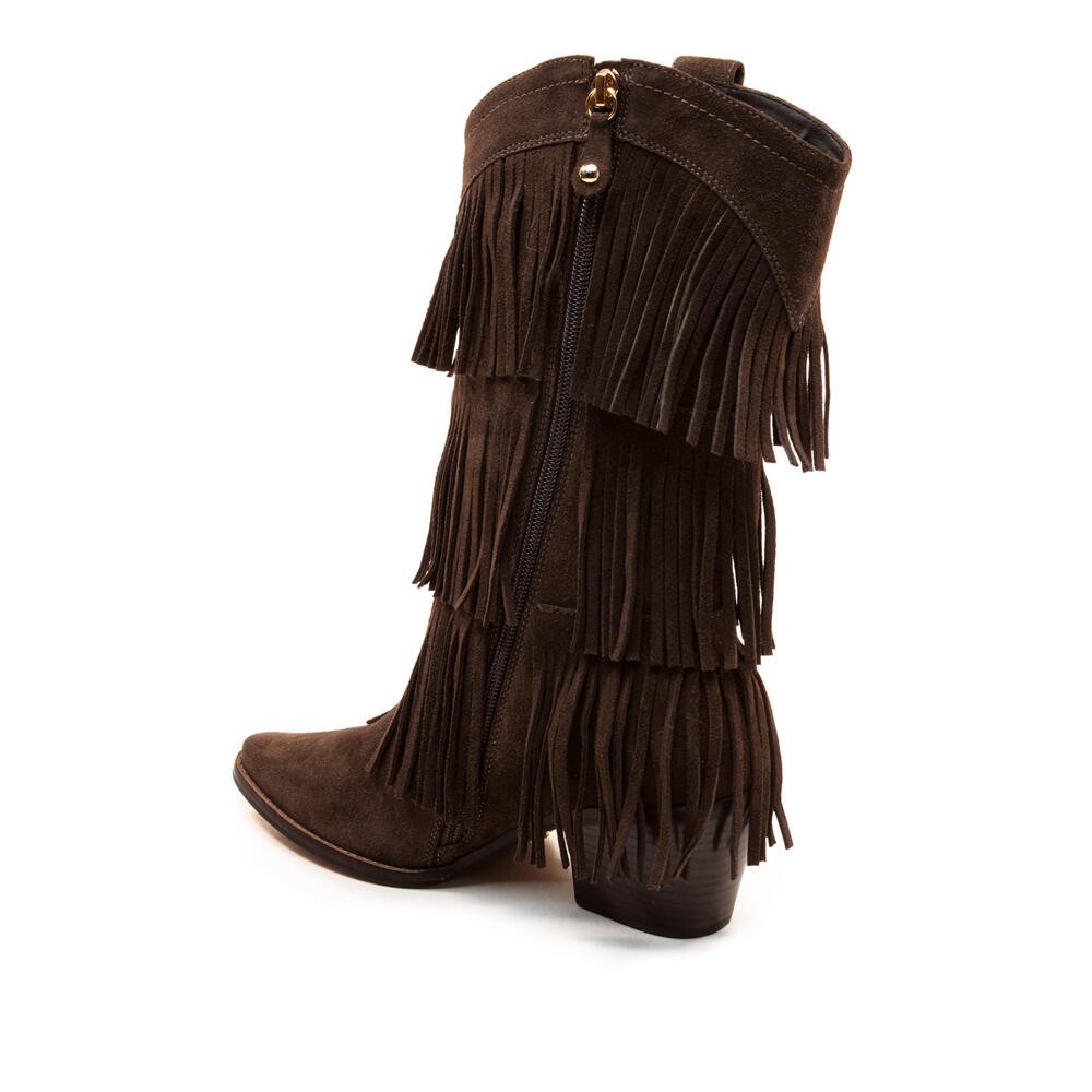 Bota Couro Marrom Cano Médio Cecconello 2907001-2 Café 4