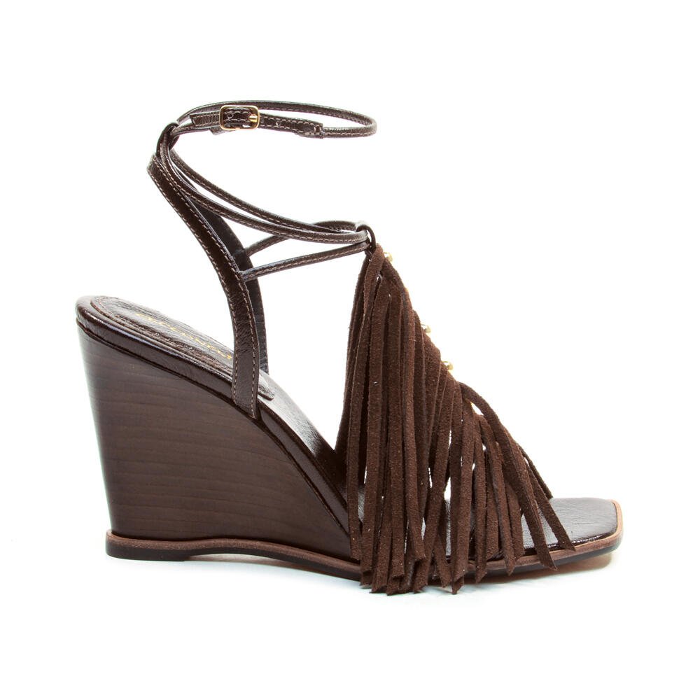 Sandália Couro Marrom Salto Alto Cecconello 2890001-3