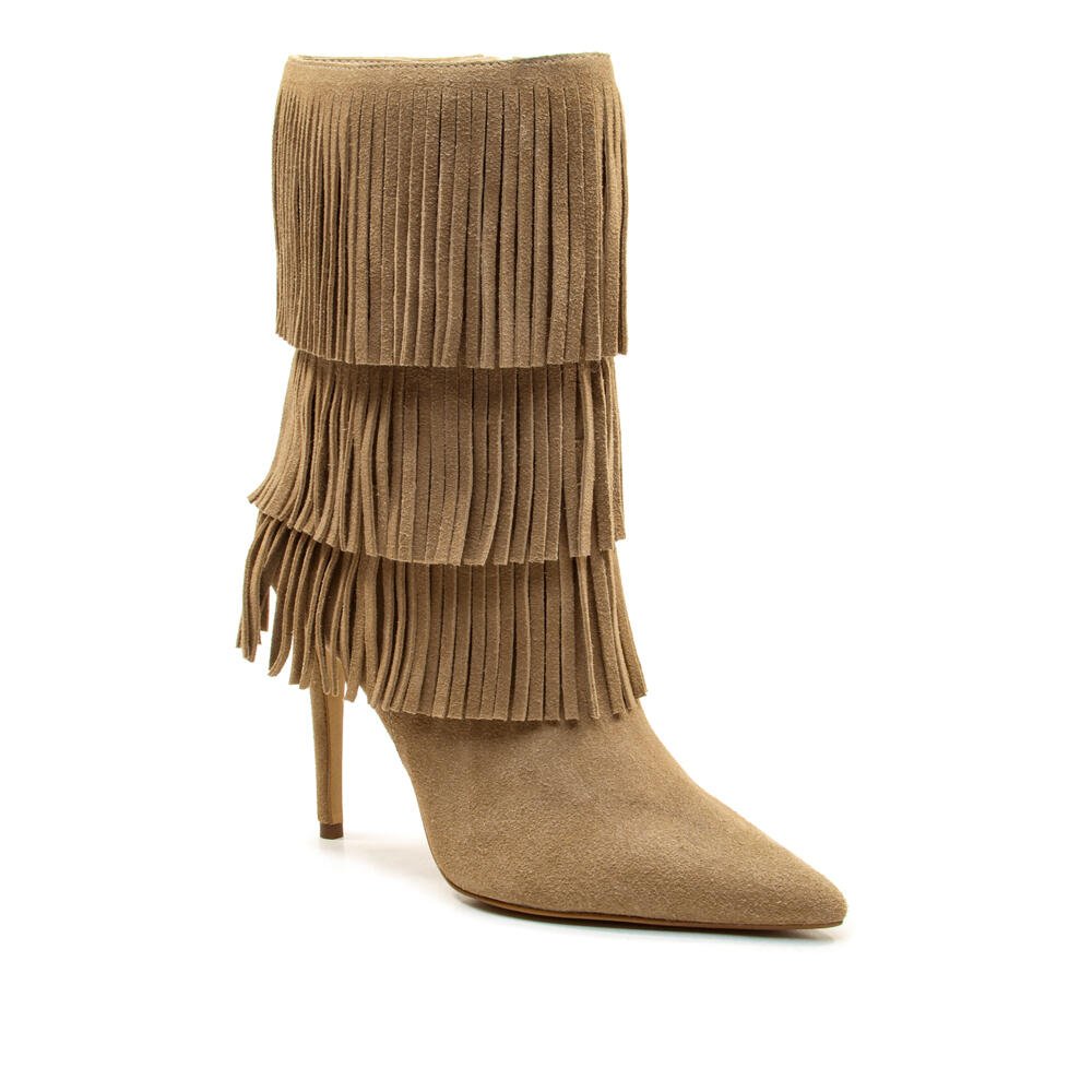 Bota Couro Nude Cano Curto Cecconello 2906001-2 Bege 2