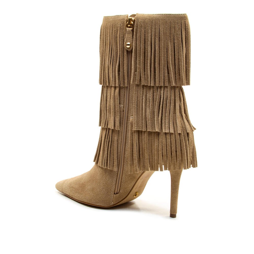 Bota Couro Nude Cano Curto Cecconello 2906001-2 Bege 3