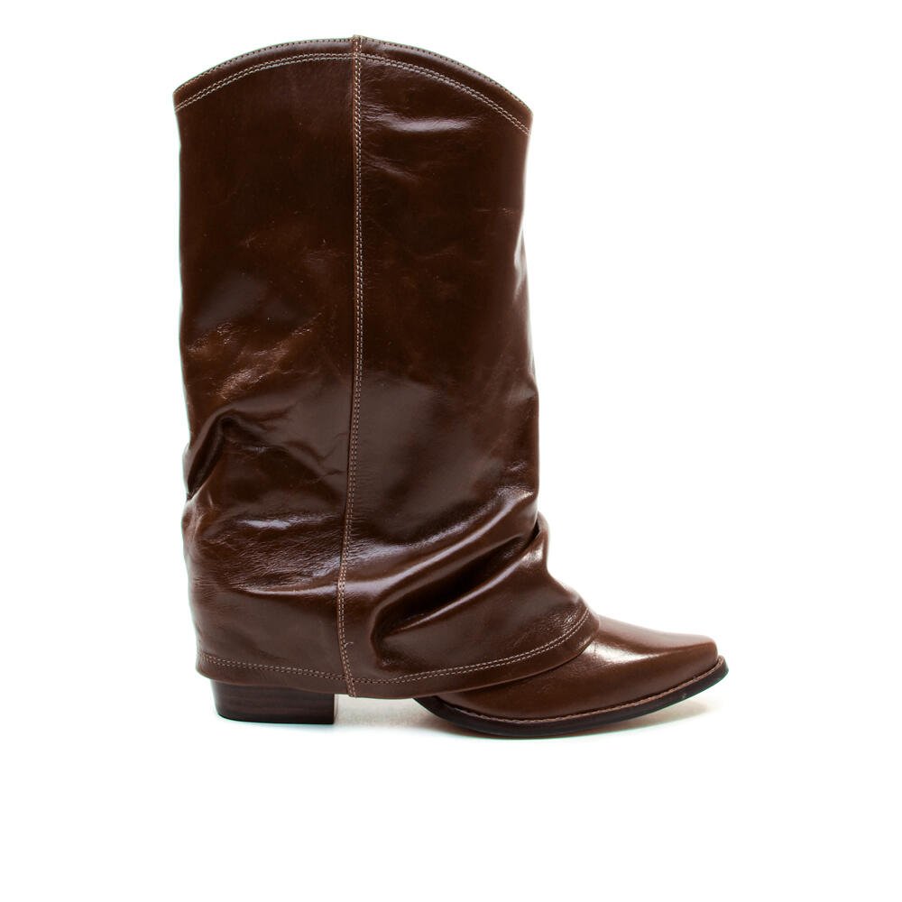 Bota Couro Marrom Cano Médio Cecconello 2619006-10