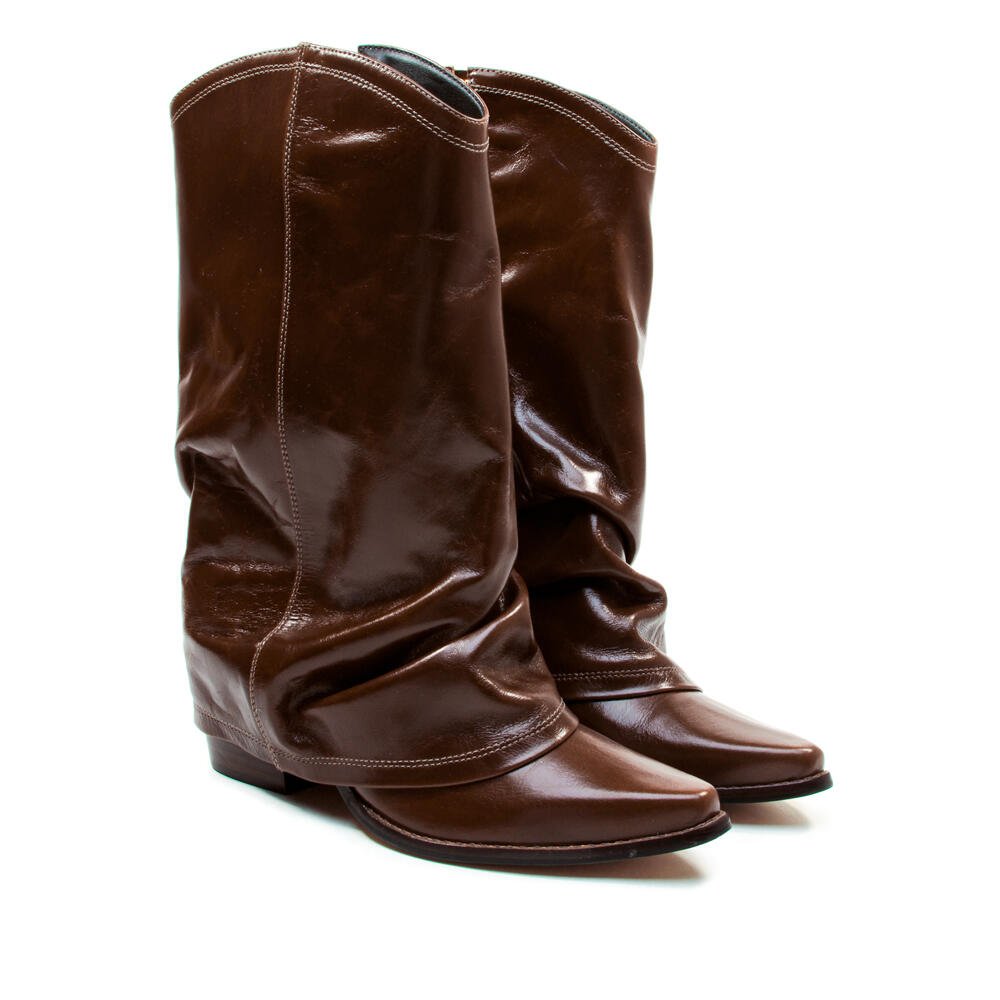 Bota Couro Marrom Cano Médio Cecconello 2619006-10 Marrom 5