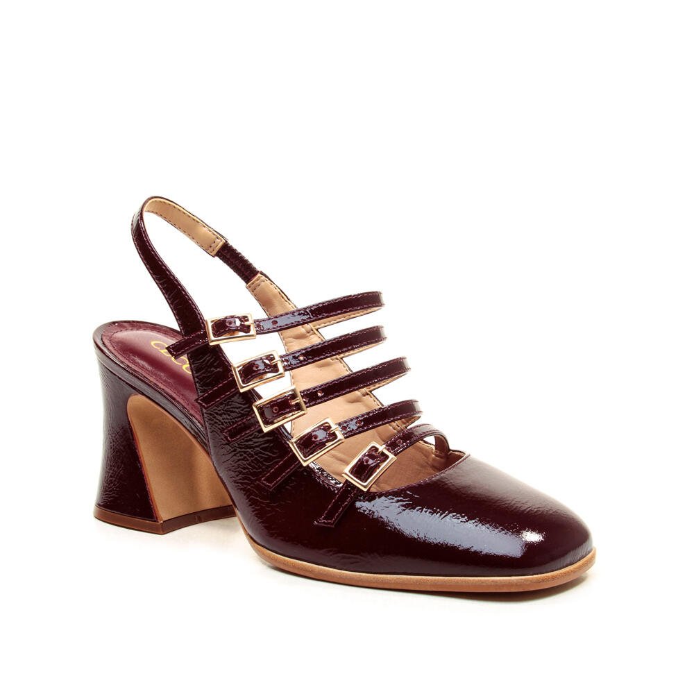 Slingback Couro Bordô Salto Médio Cecconello 2883001-2 Bordô 3