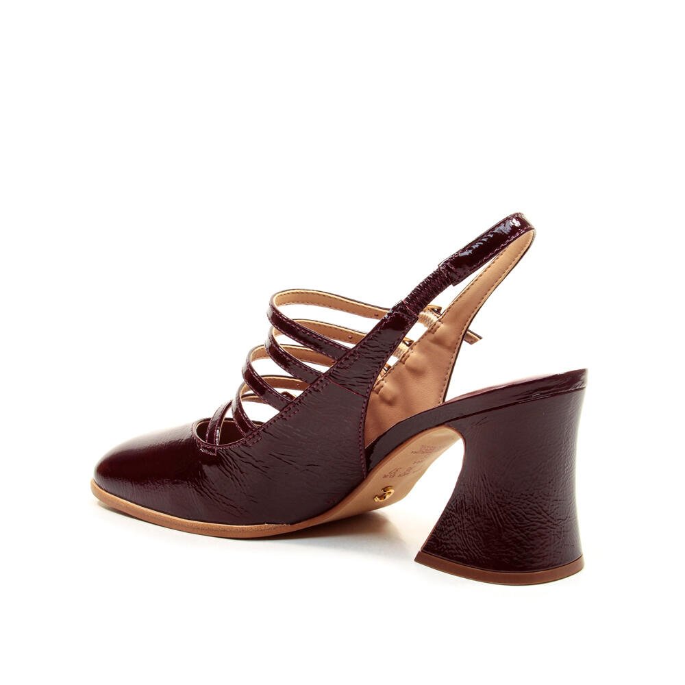 Slingback Couro Bordô Salto Médio Cecconello 2883001-2 Bordô 4