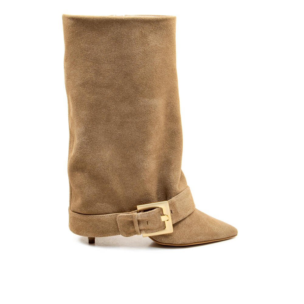 Bota Couro Nude Cano Médio Cecconello 2886001-2