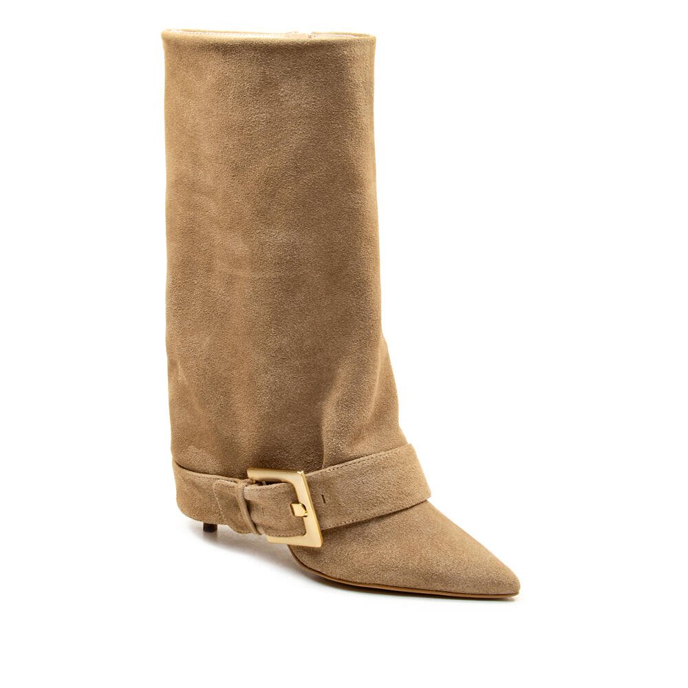 Bota Couro Nude Cano Médio Cecconello 2886001-2 Bege 3