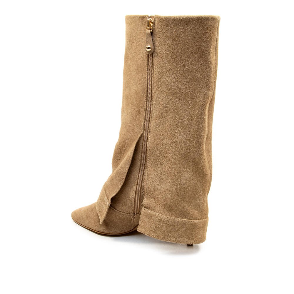 Bota Couro Nude Cano Médio Cecconello 2886001-2 Bege 4