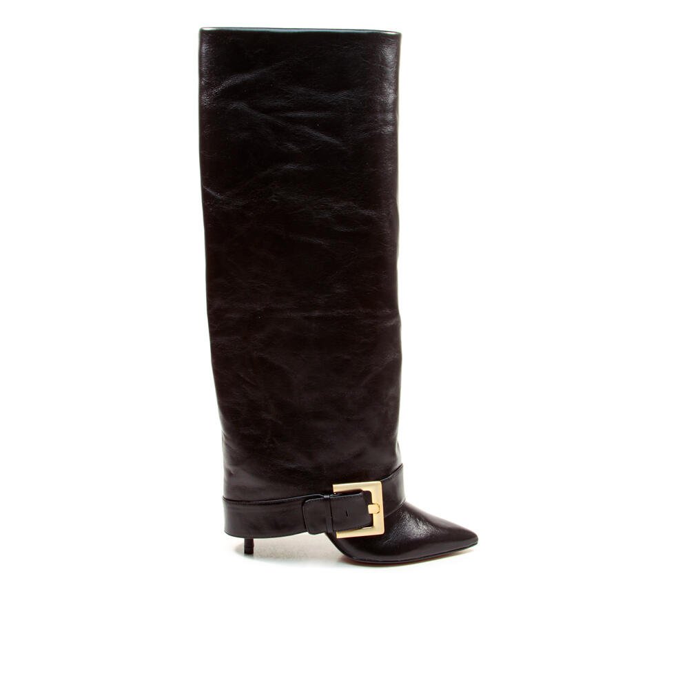 Bota Couro Preto Cano Longo Cecconello 2886002-1