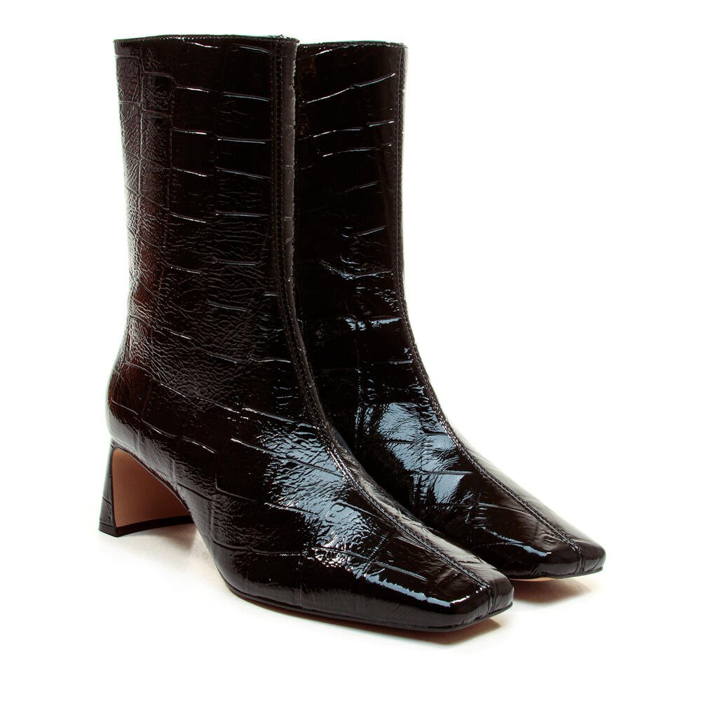 Bota Couro Preto Cano Curto Cecconello 2949001-1 Preto 5