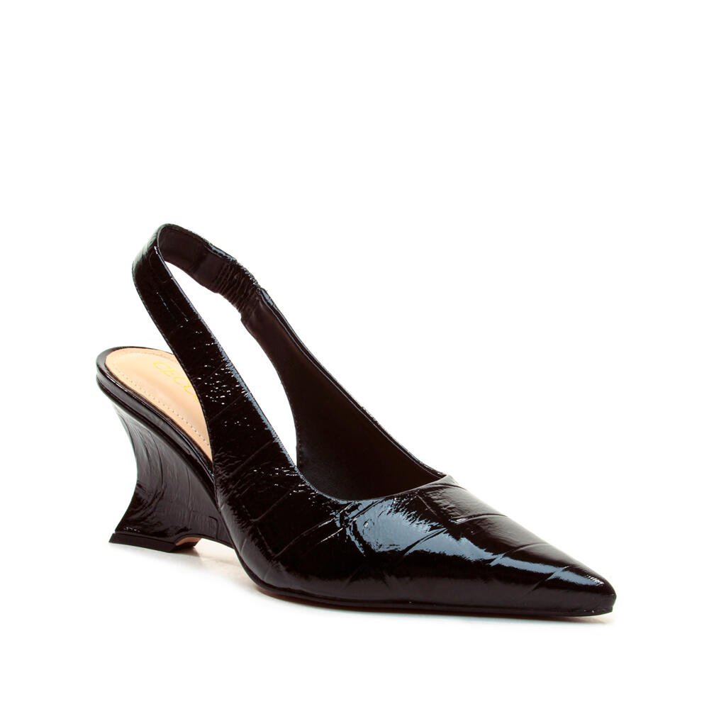 Slingback Couro Preto Salto Médio Cecconello 2880003-4 Preto 2