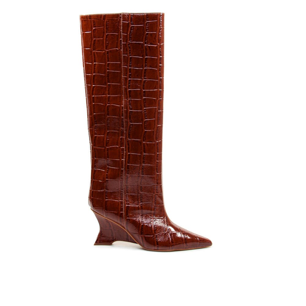 Bota Couro Marrom Cano Longo Cecconello 2880006-1