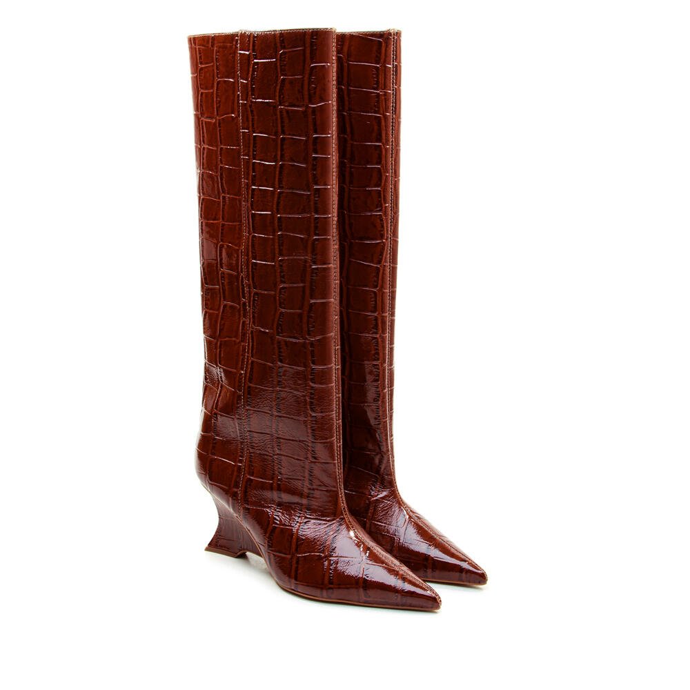 Bota Couro Marrom Cano Longo Cecconello 2880006-1 Marrom 4