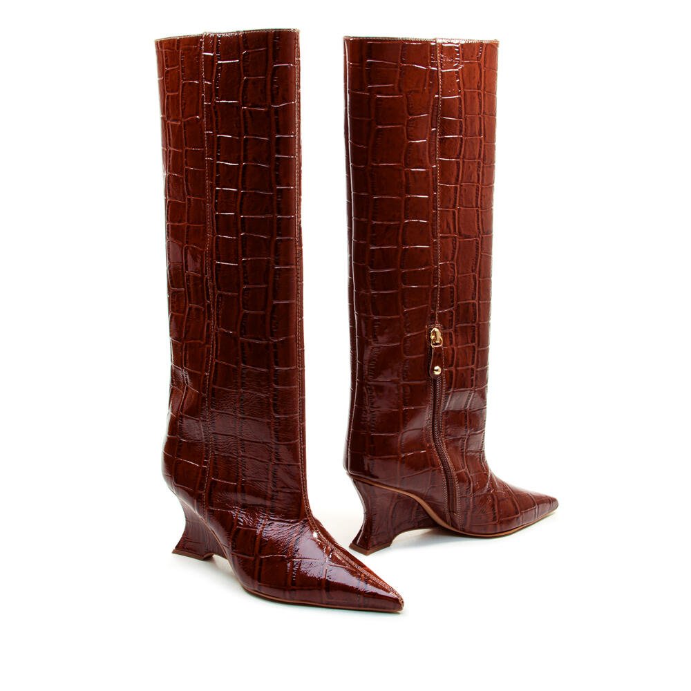 Bota Couro Marrom Cano Longo Cecconello 2880006-1 Marrom 5