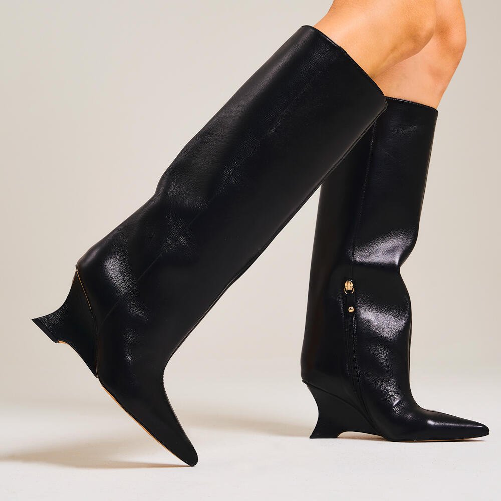 Bota Couro Preto Cano Longo Cecconello 2880006-4 Preto 2