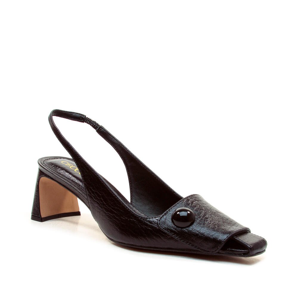 Slingback Couro Preto Salto Baixo Cecconello 2901001-5 Preto 3