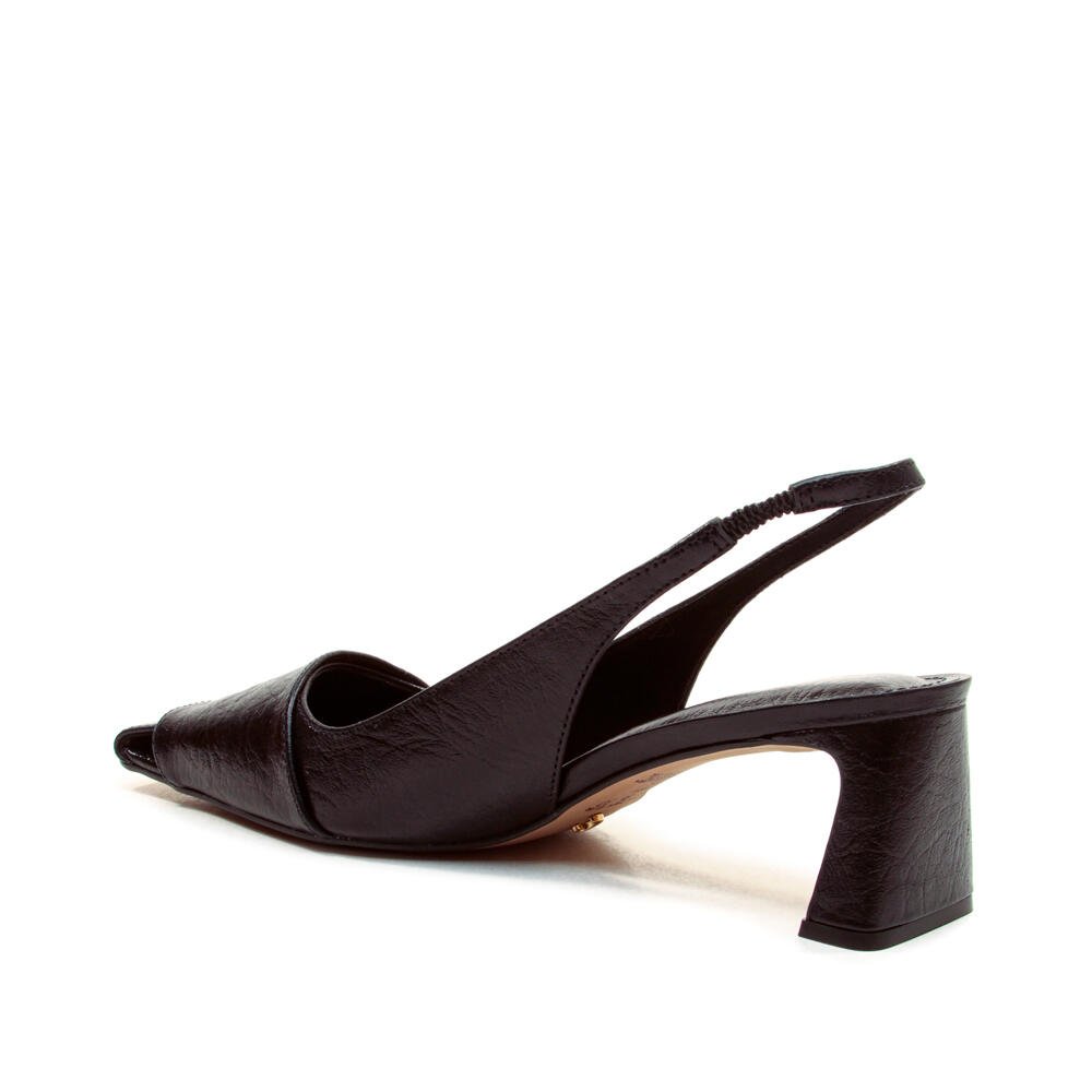 Slingback Couro Preto Salto Baixo Cecconello 2901001-5 Preto 4