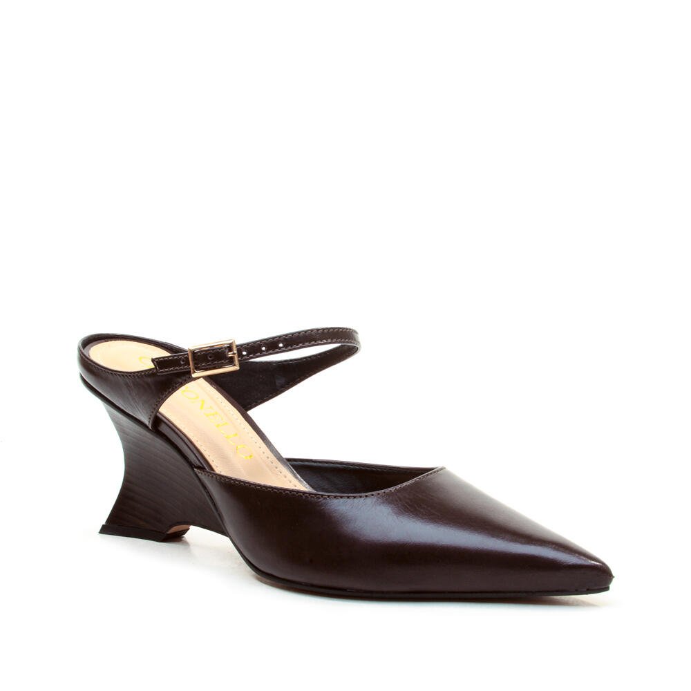 Mule Couro Marrom Salto Médio Cecconello 2880001-3 Marrom 3