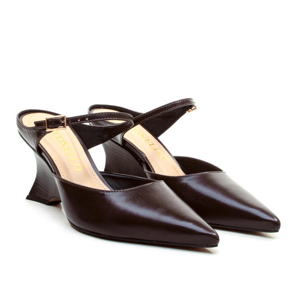 Mule Couro Marrom Salto Médio Cecconello 2880001-3 Marrom 5