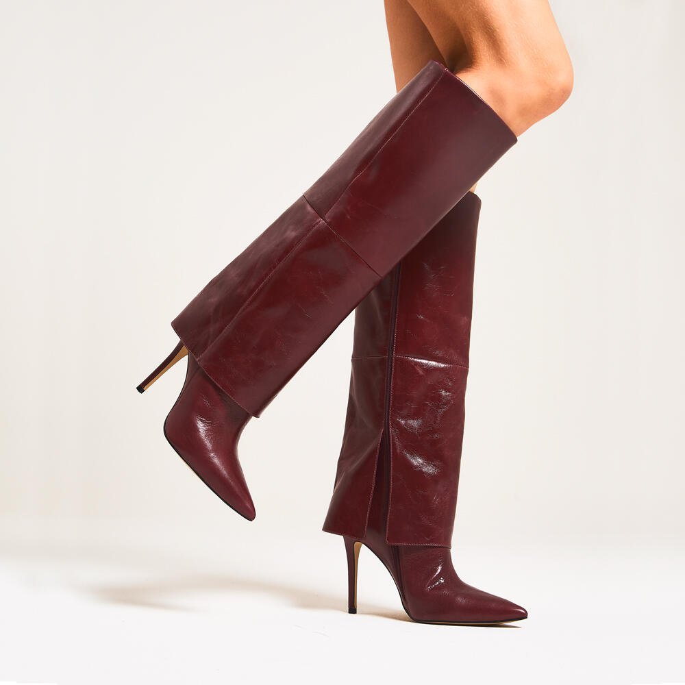 Bota Couro Bordô Cano Longo Cecconello 2624001-12 Bordô 2