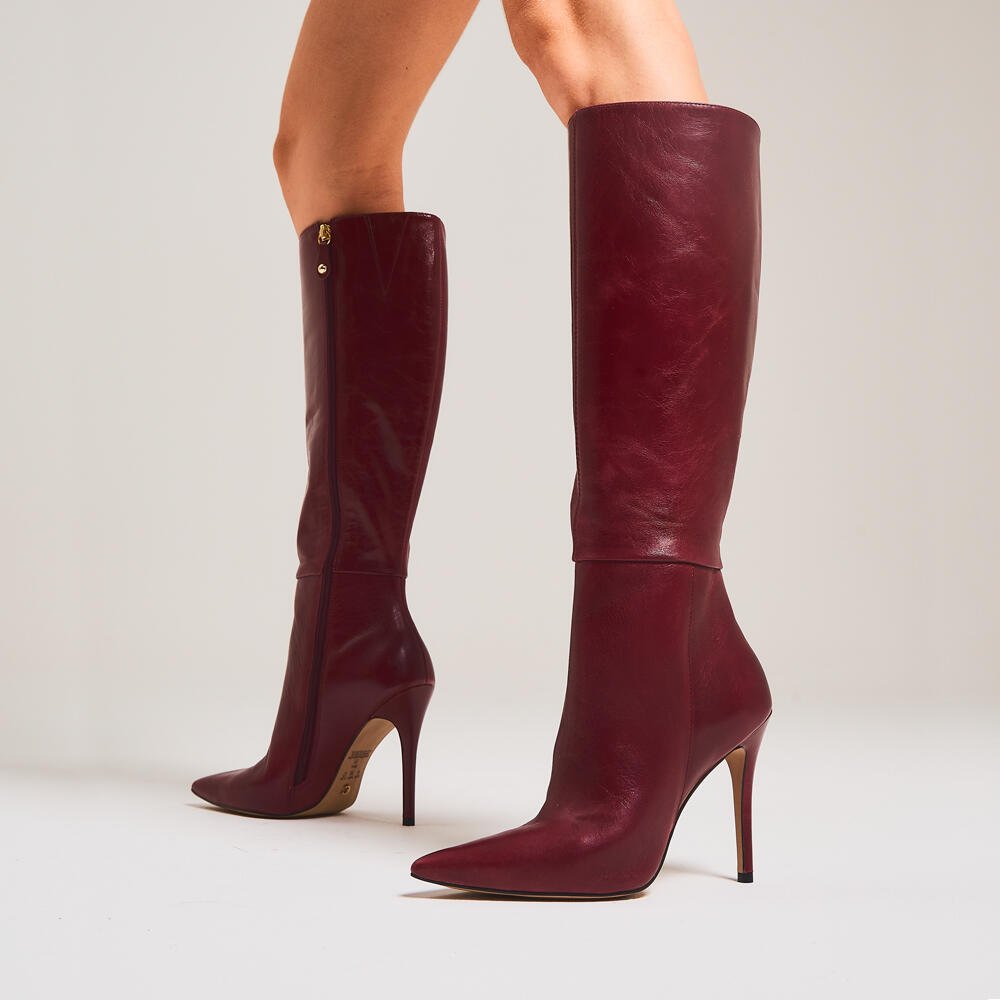 Bota Couro Bordô Cano Longo Cecconello 2396007-4 Bordô 2