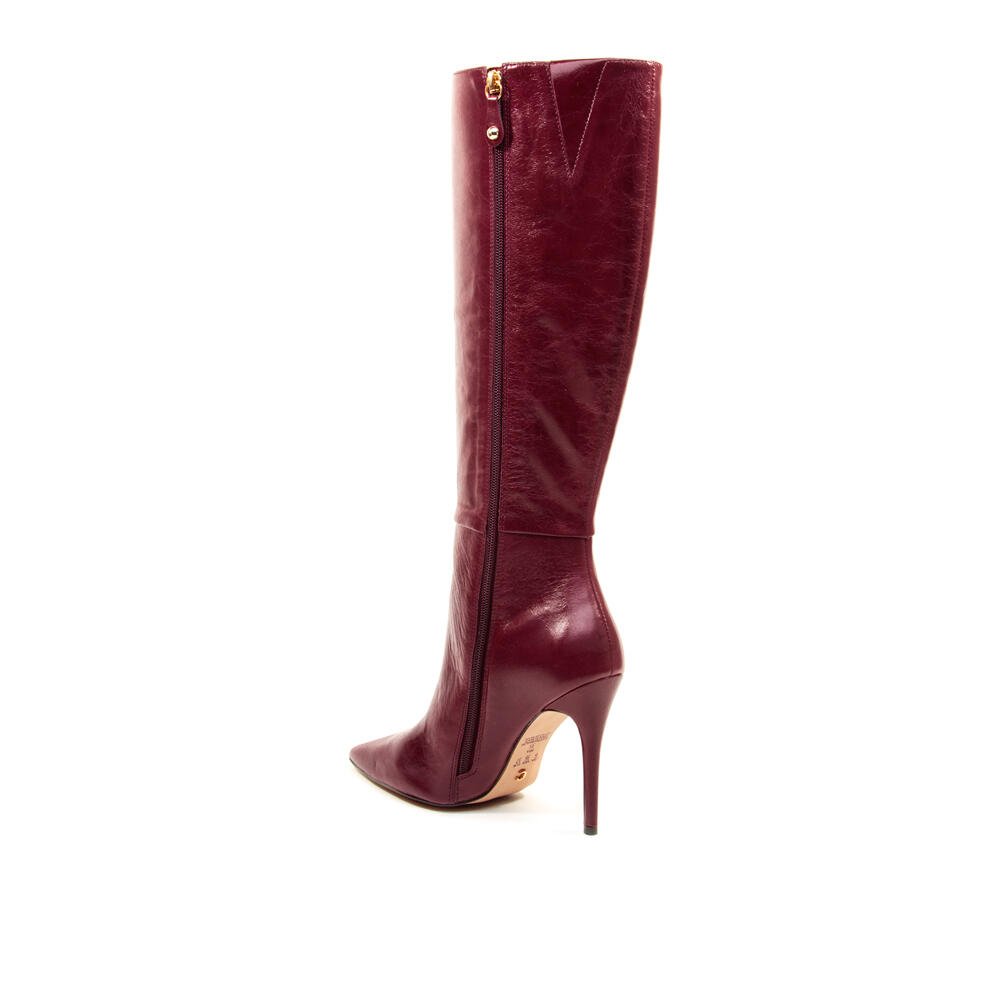 Bota Couro Bordô Cano Longo Cecconello 2396007-4 Bordô 4