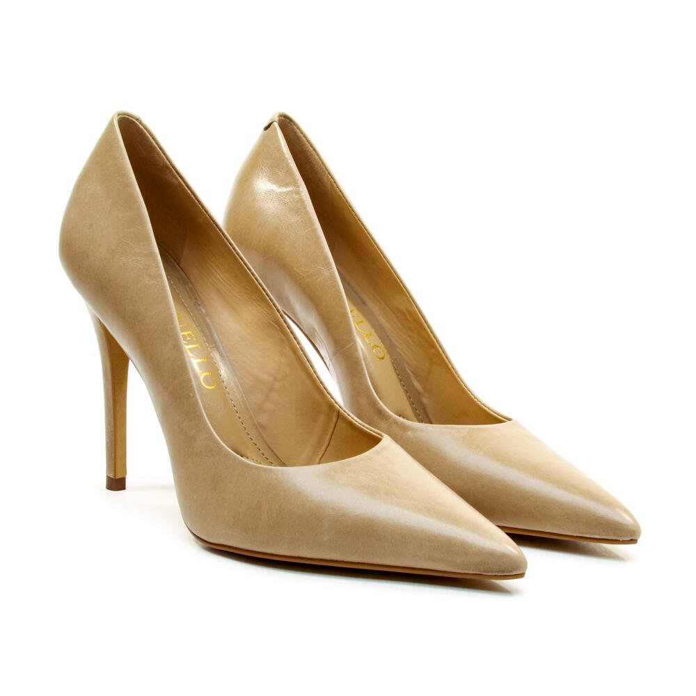 Scarpin Couro Nude Salto Alto Cecconello 2130008-128 Bege 5