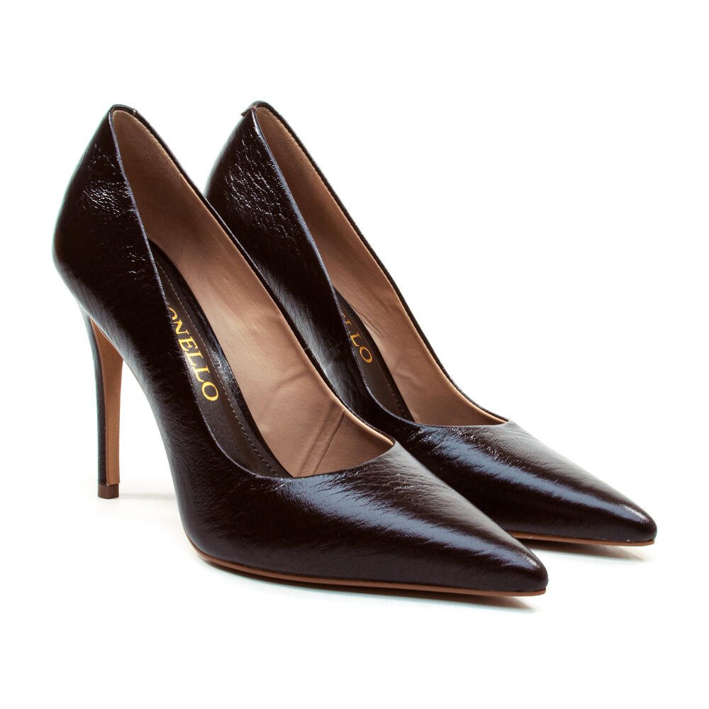 Scarpin Couro Marrom Salto Alto Cecconello 2130008-132 Marrom 5